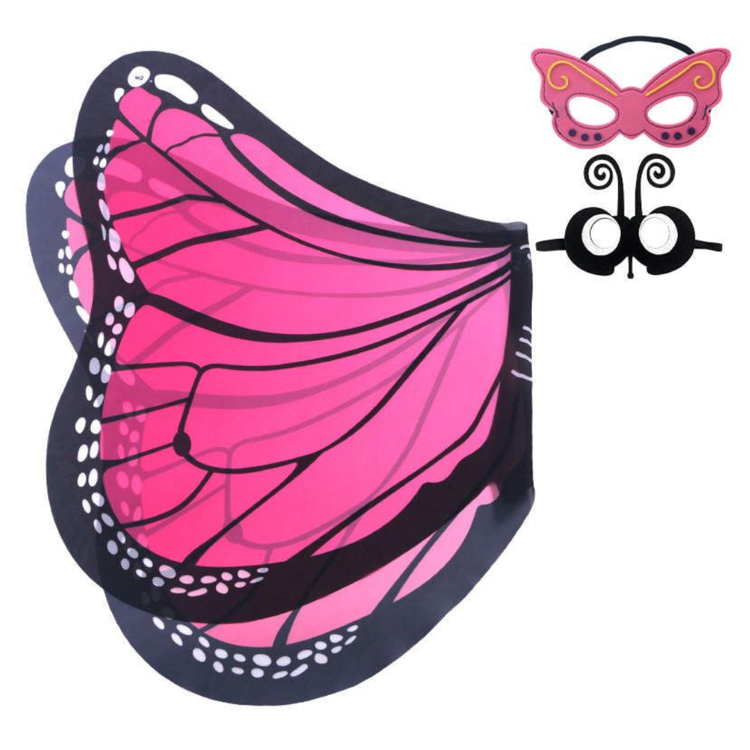 Pink Butterfly Wings with Mask