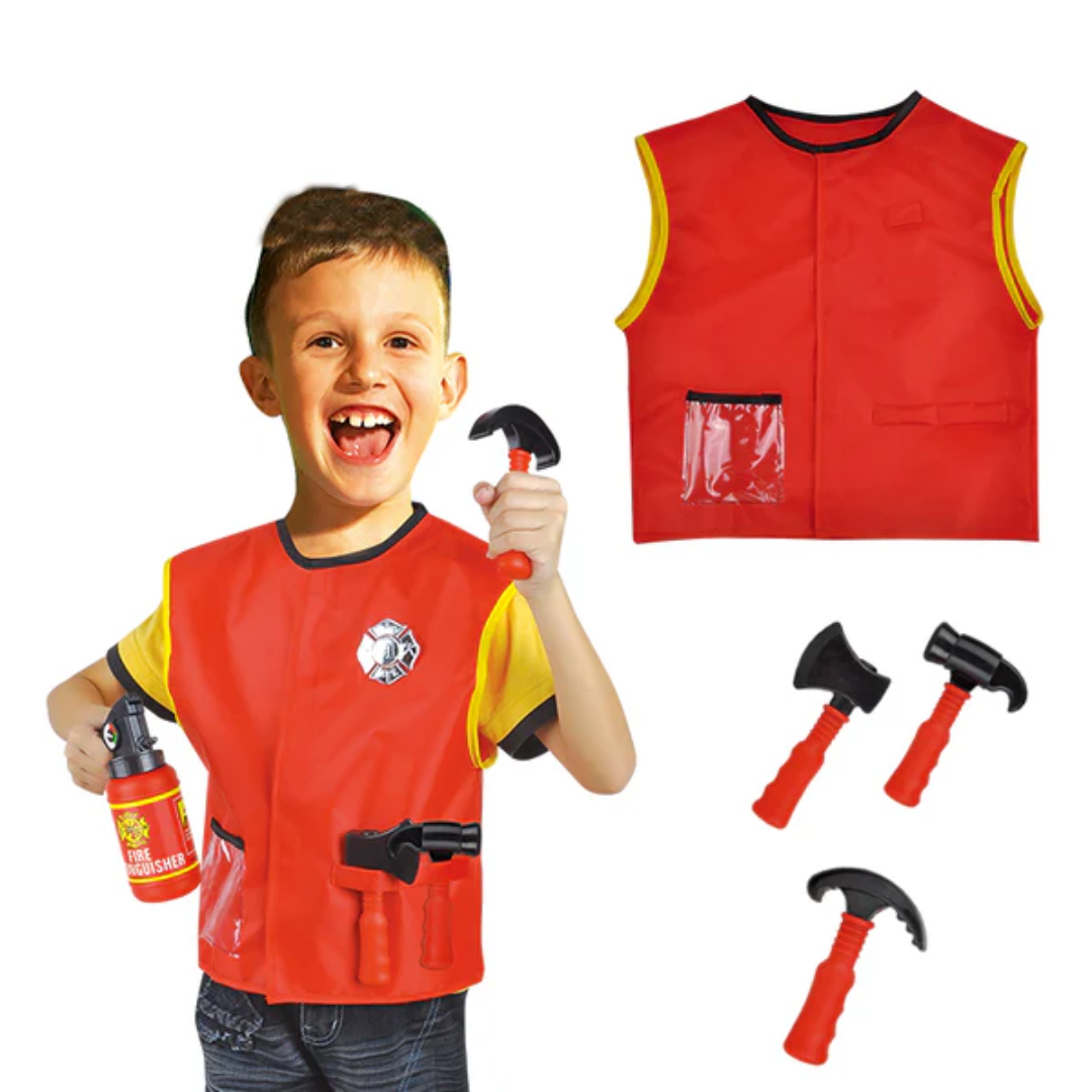Fireman Role Play Costume With Accessories - Vest (Ages 3-8)