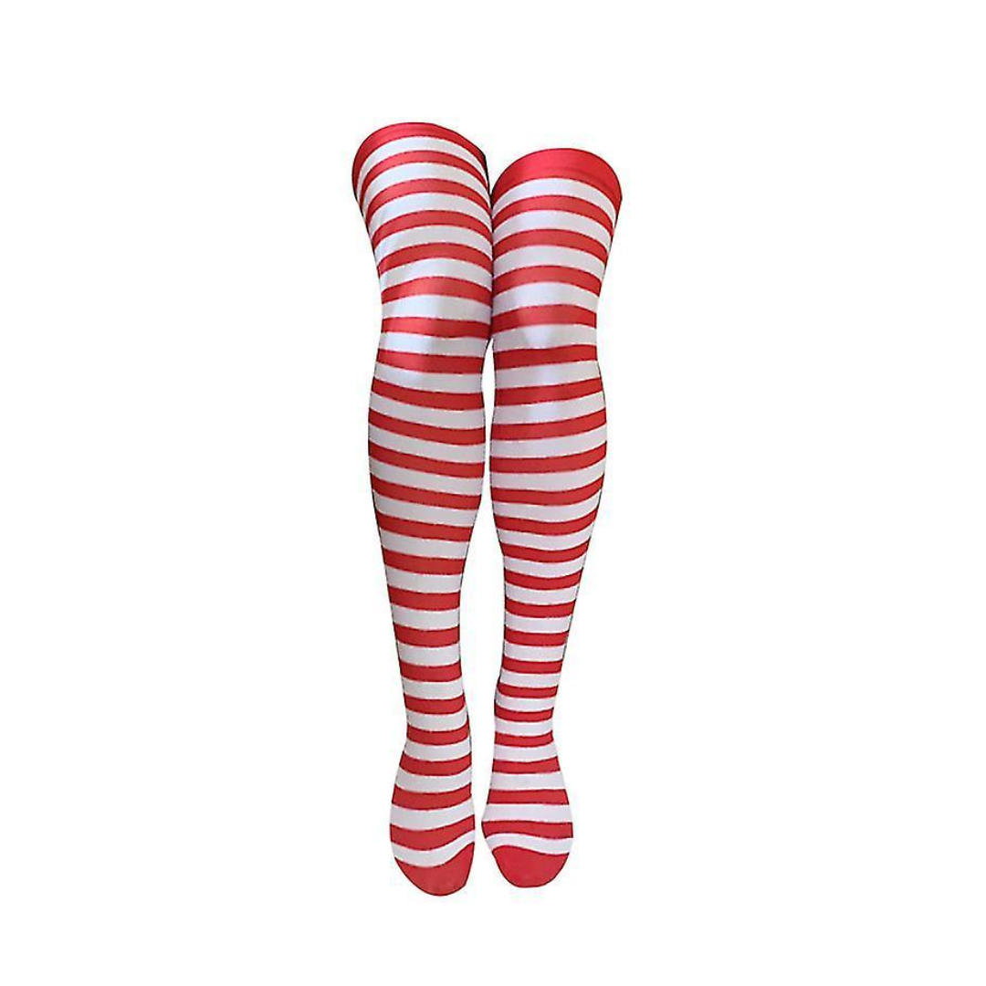 Stocking Thigh High - Red & White Stripe