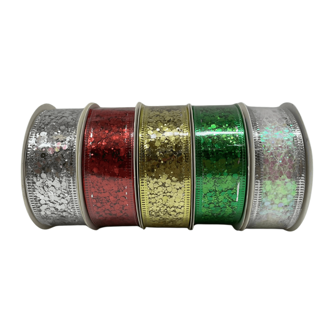 Glitter Ribbon With Wire Christmas Not specified 