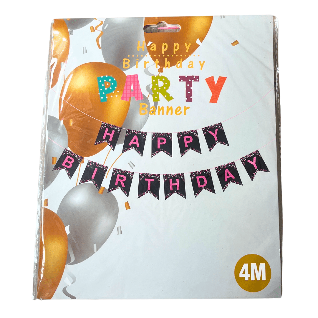 Pink HBD Glitter Party Banner Parties Not specified 