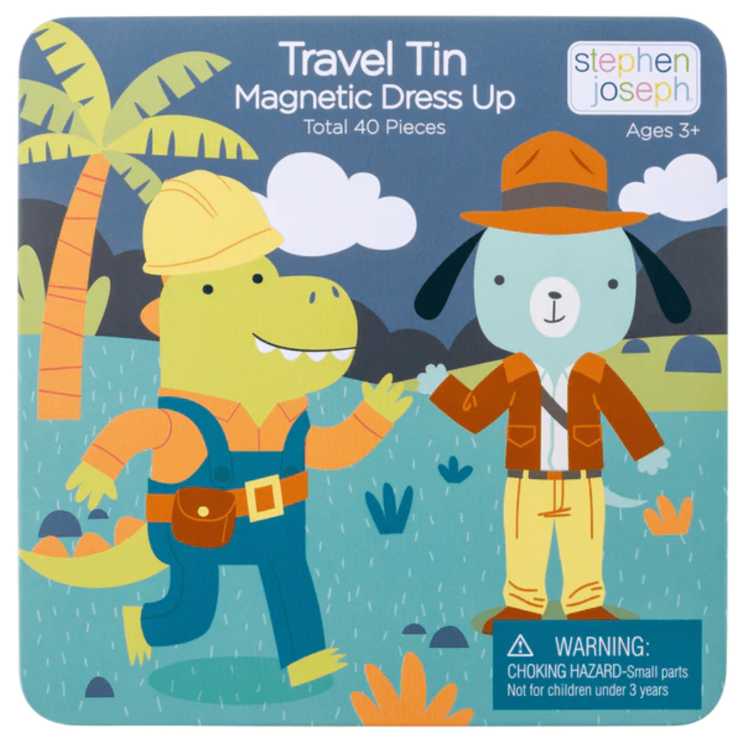 Travel Tin Magnetic Dress Up Dino & Dog Toys Stephen Joseph 