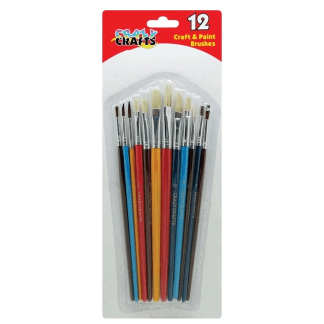 12 Craft & Paint Brushes – Kiddie Majigs
