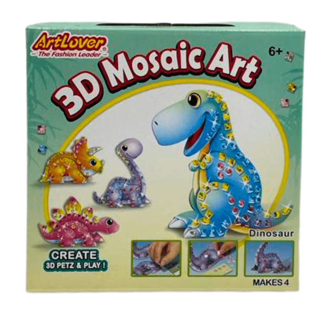 3D Mosaic Art - Dinosaur - 4 Designs in 1 Box Stationery Art Lover 
