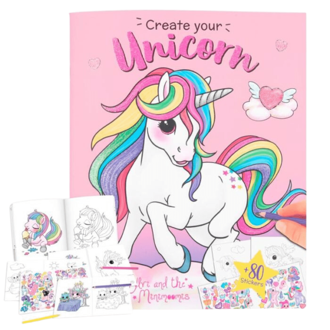 Create Your Unicorn Colouring Book - 64 Stickers Stationery Top Model 