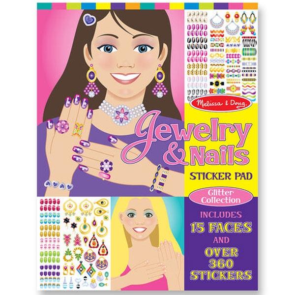Jewelery and Nails Glitter Sticker Pad Toys Melissa & Doug 