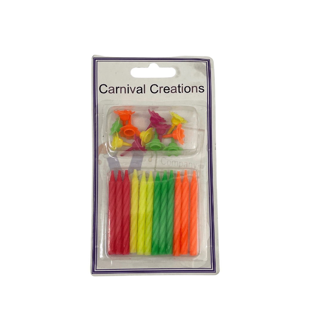 Neon Candles 12pc Parties Not specified 