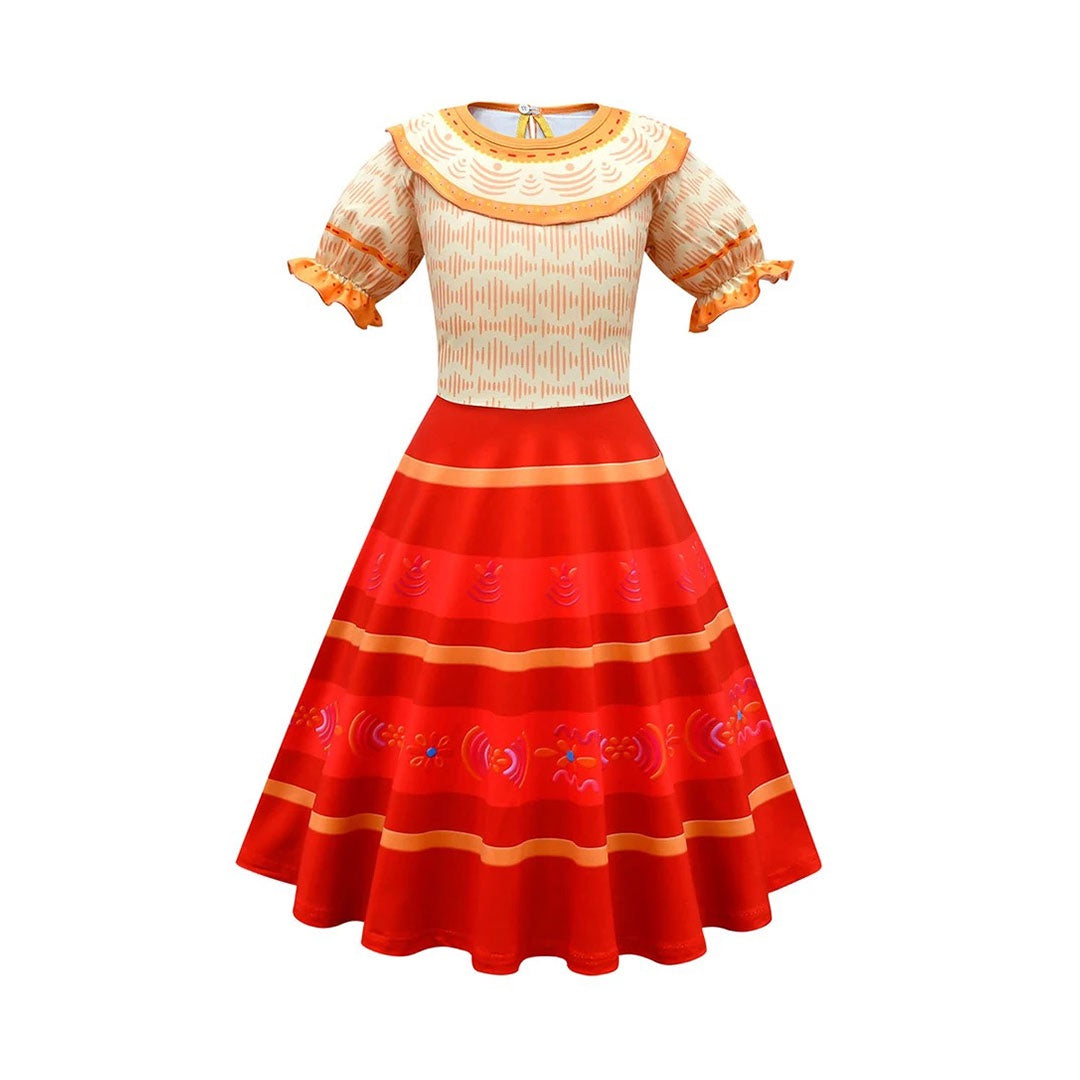 Orange & Red Mexican Dress Dress Up Not specified 