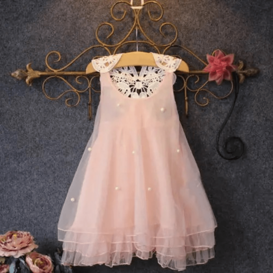 Pink Dress with Lace Back Dress Up Not specified 