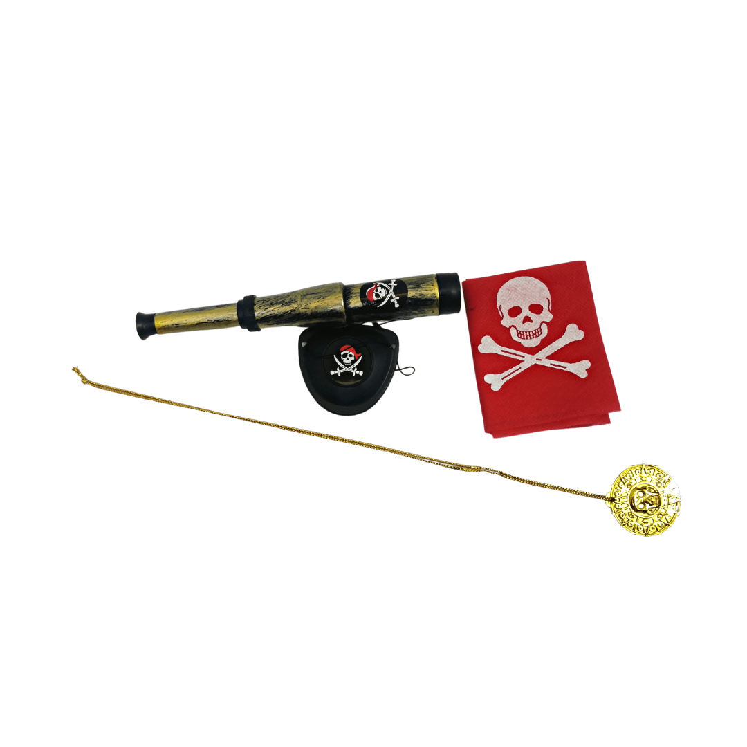 Skeleteen Pirate Captain Gold Hook - Toy Pirates Costume Accessories Plastic Sleeve Dress Up Prop for Adults and Kids