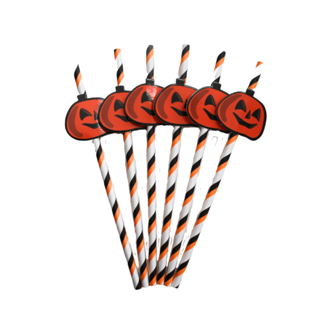 Pumpkin Paper Straws Halloween Not specified 