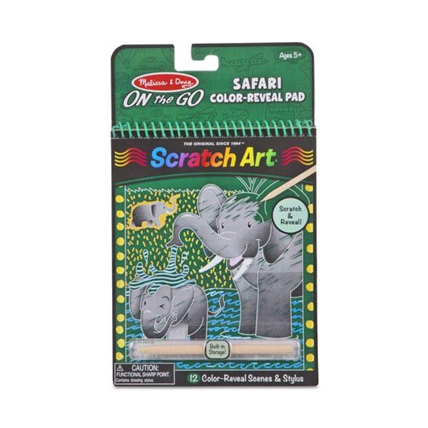 Safari Colour Reveal Scratch Art Pad Toys Melissa & Doug 