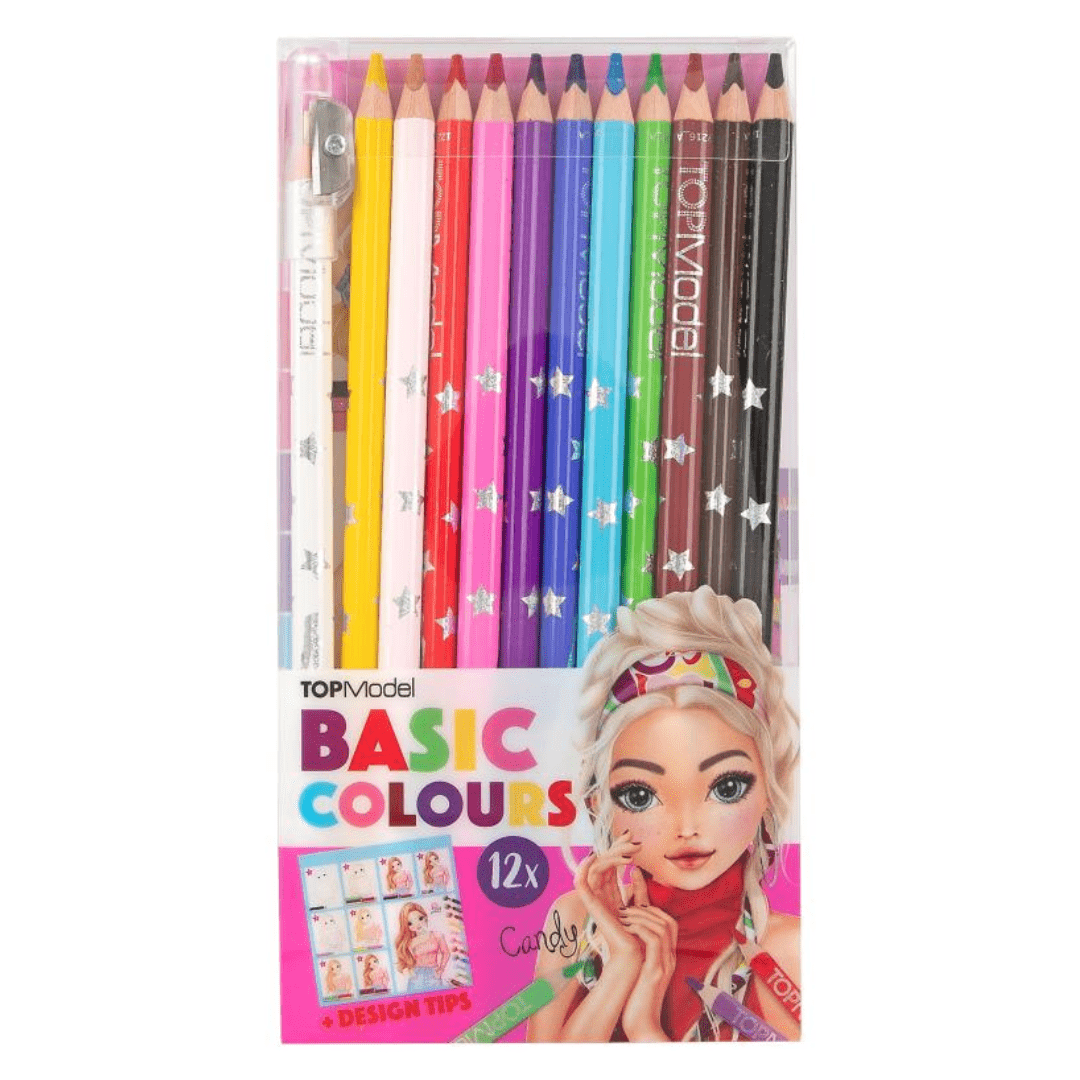 TM 12 Colouring Pencil Set with Sharpener Toys Top Model 