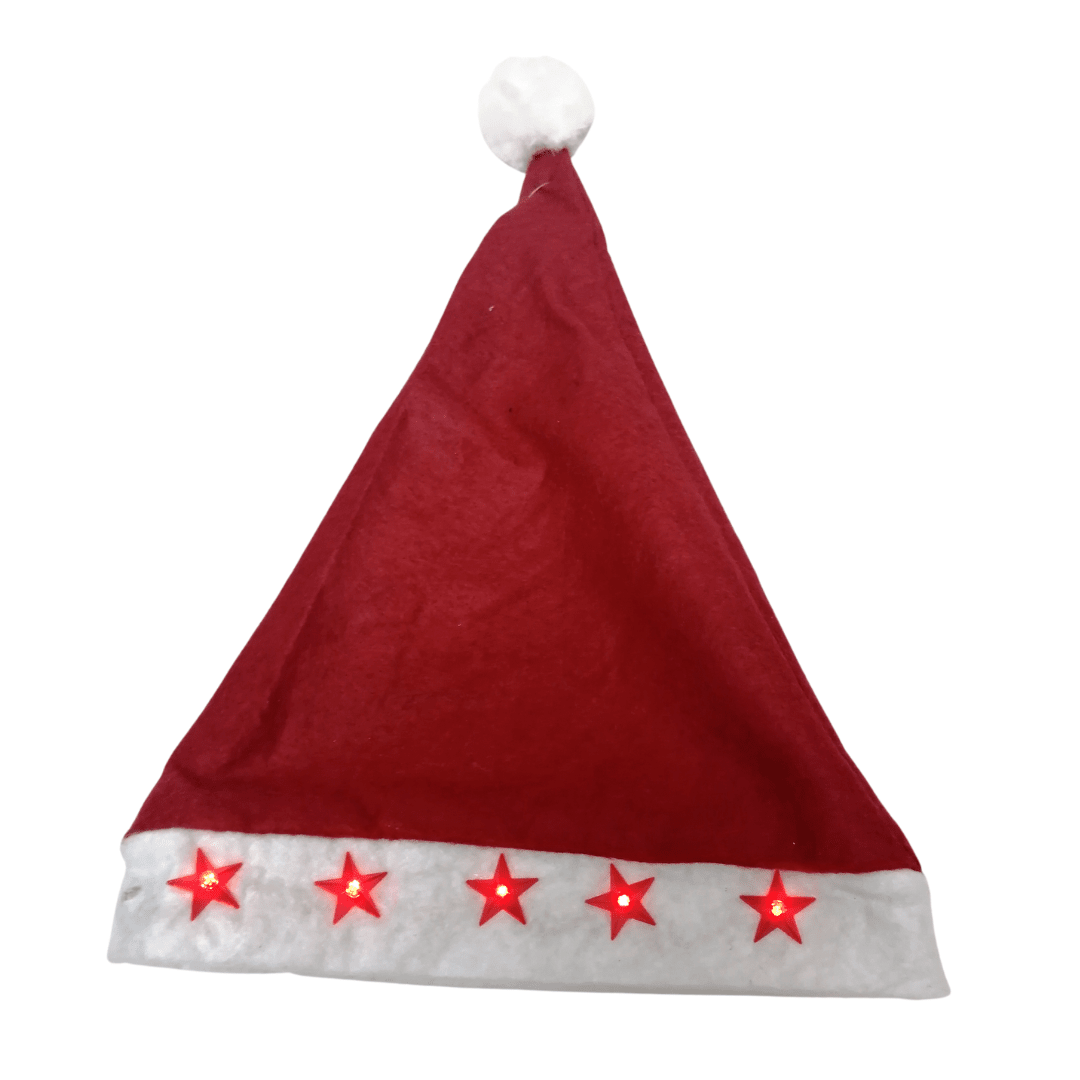 Xmas Hat Lightup Star 27x38cm Dress Up Not specified 
