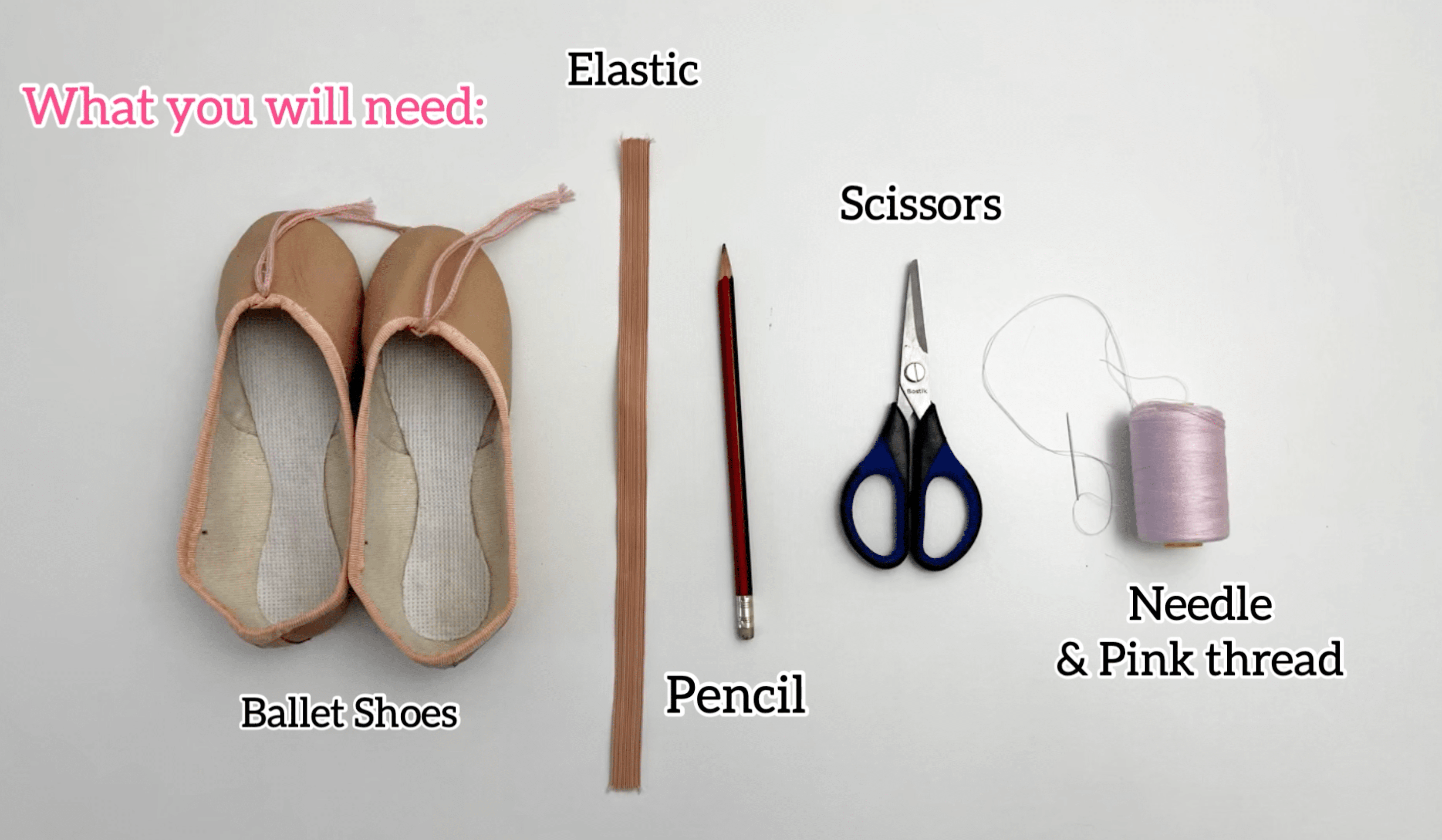 How to sew elastic onto Ballet shoes: A Step-by-Step Guide with Video