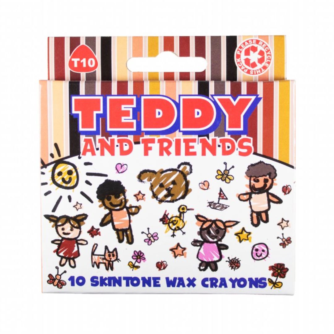 10 Skintone Triangular Wax Crayons