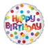 18'' Happy Birthday Dots of Color Balloon