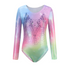 Aurora Ombre Long Sleeve Leotard with Rhinestones