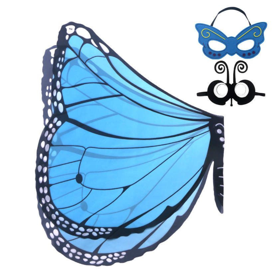 Blue Butterfly Wings with Mask