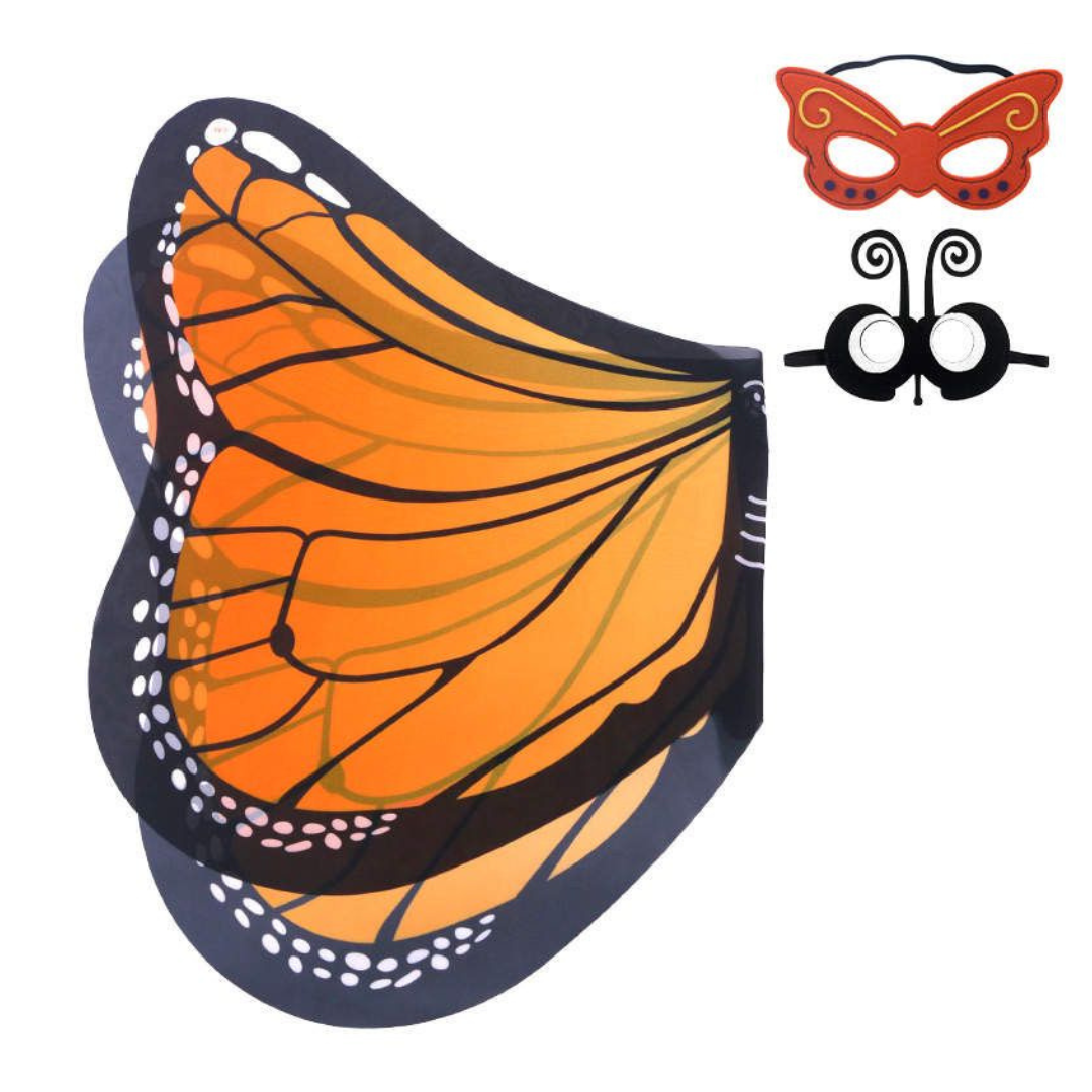 Orange Butterfly Wings with Mask