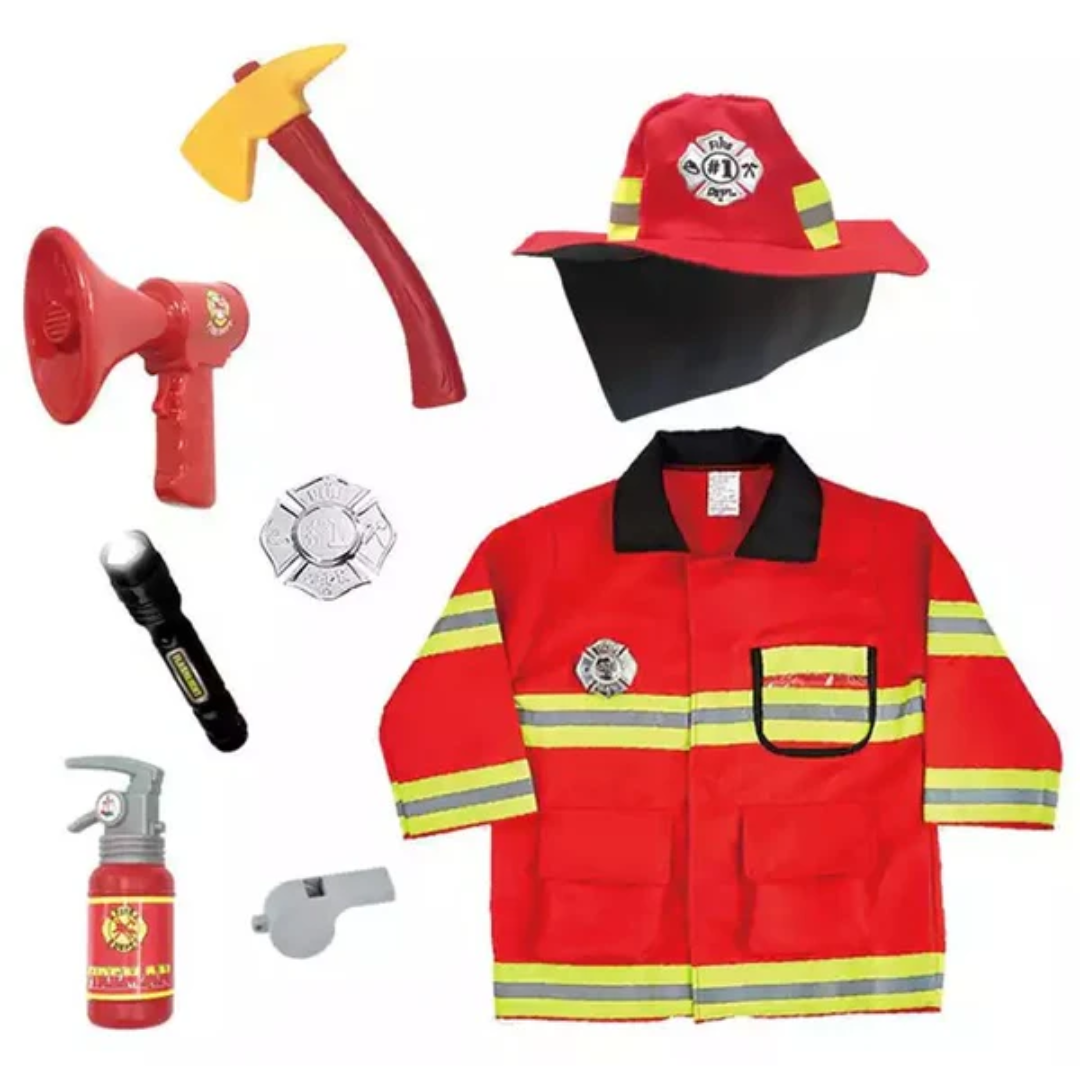Fireman Costume With Torch And Speaker (Age 3-6)