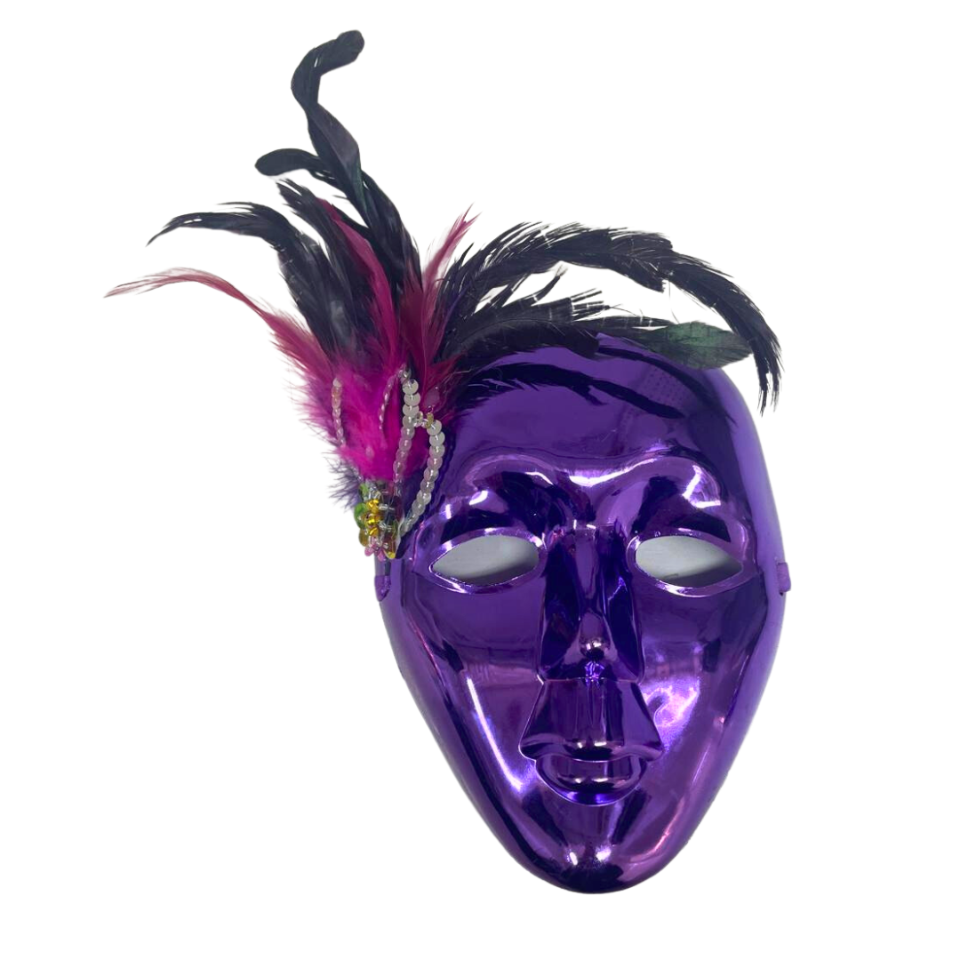 Mask with Feather - Dark Purple