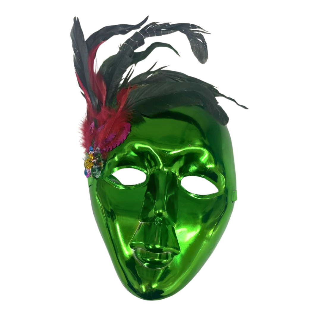 Mask with Feather - Green