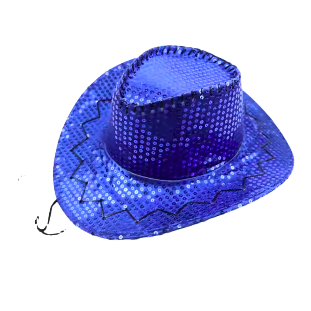 Blue Hat Cowboy Sequins