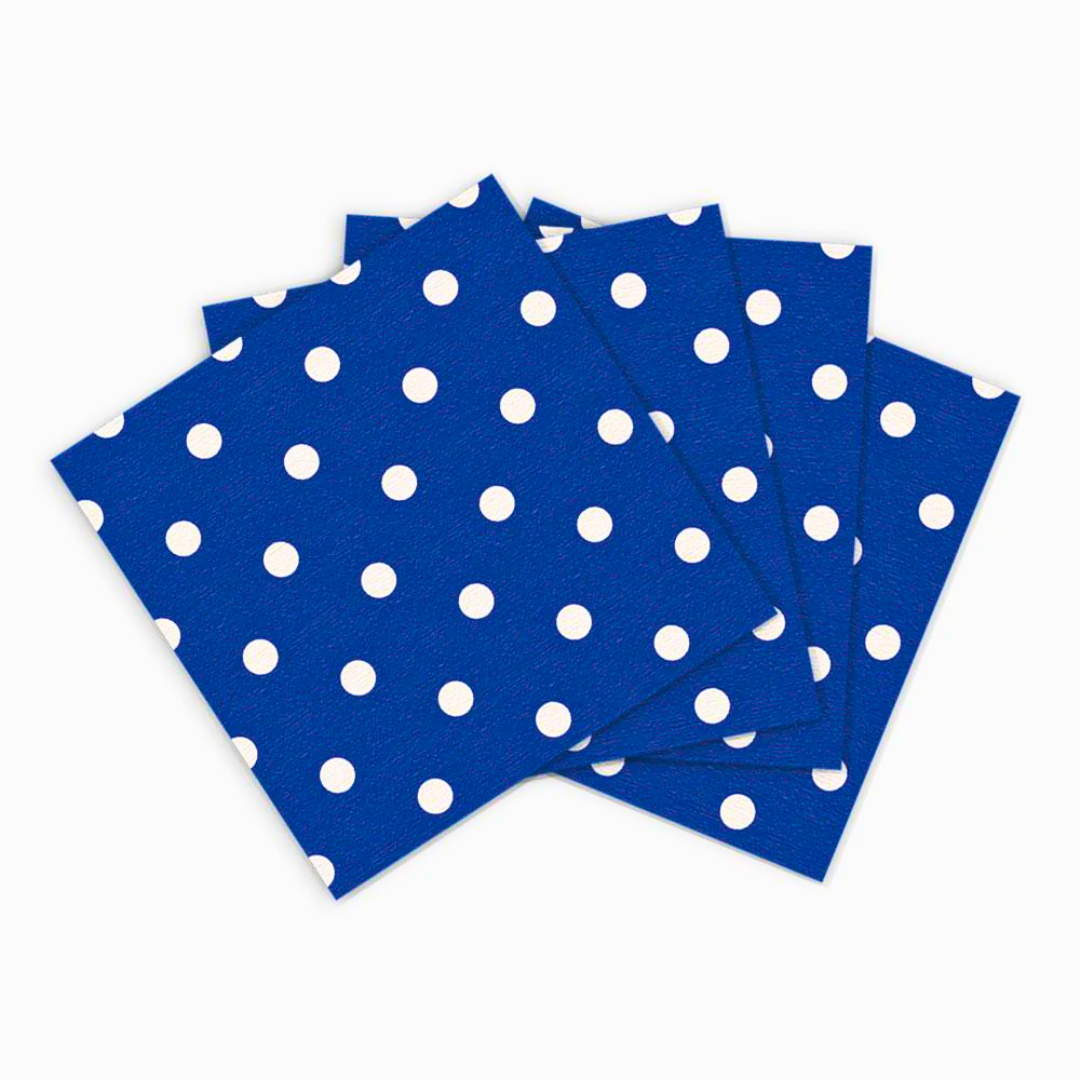 D. Blue Polka Dot Serviettes