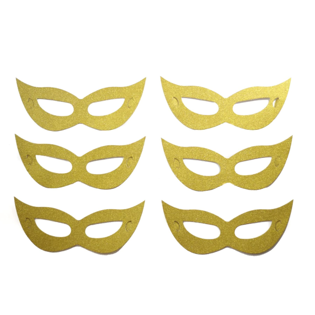 Gold Glitter Part Mask - 6 pc pack