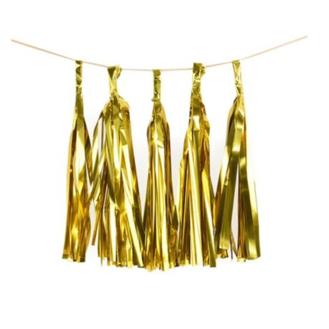DIY Foil Tinsel Garland - Gold