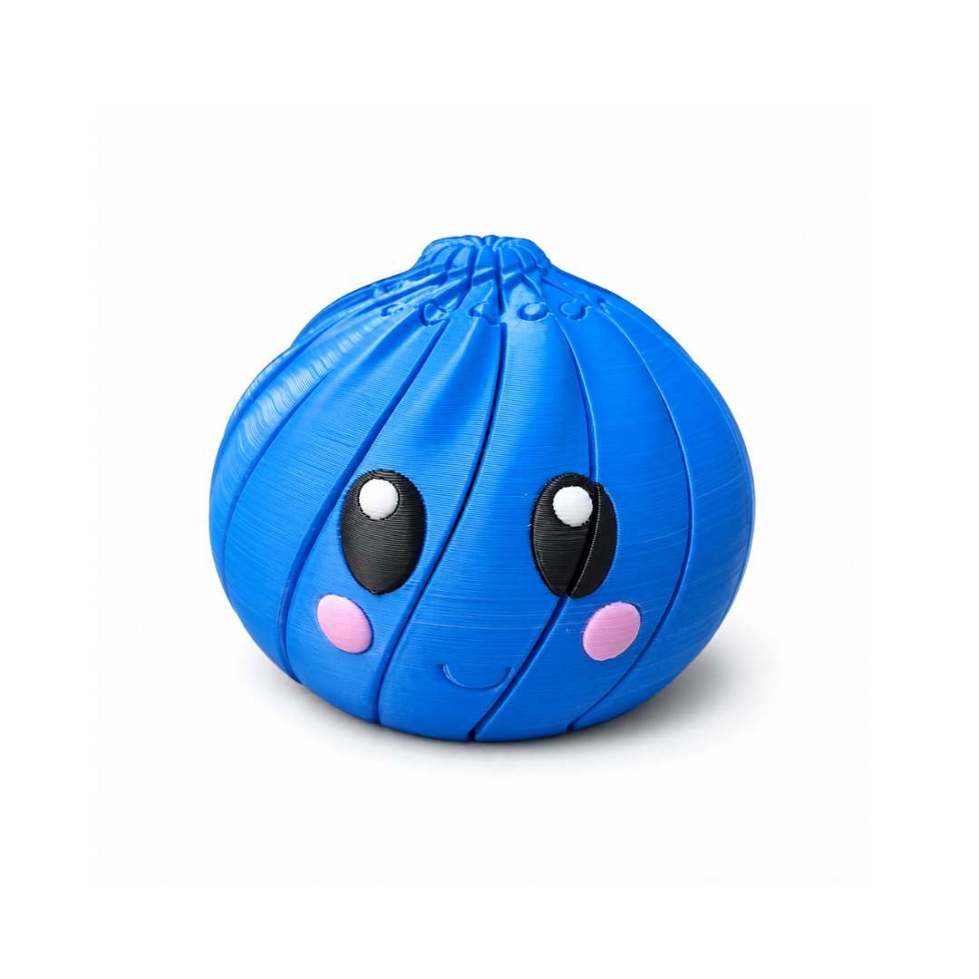 3D Dumpling Fidget Toy - Blue/White