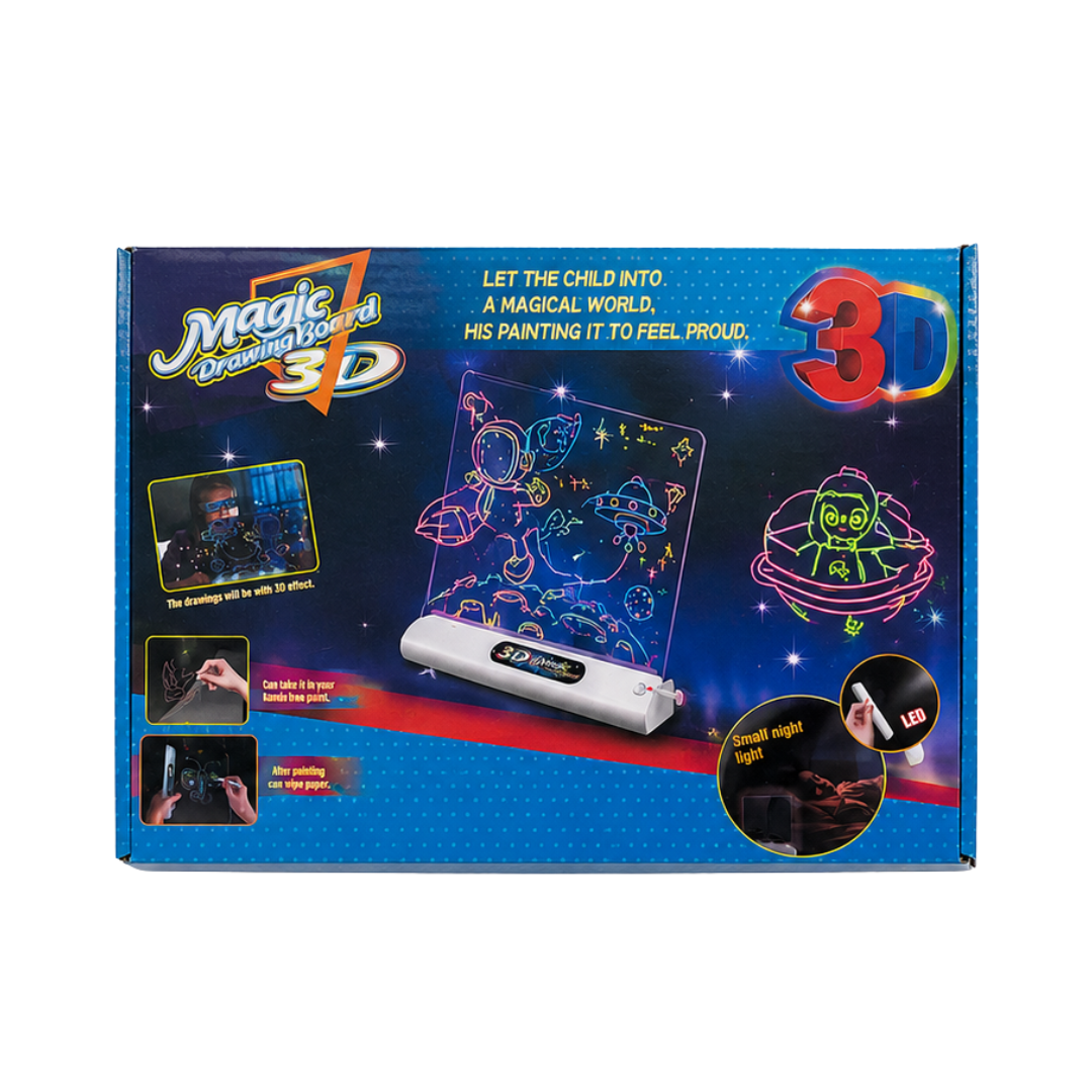 3D Magic Drawing Board LED Art Set with Glasses for Kids