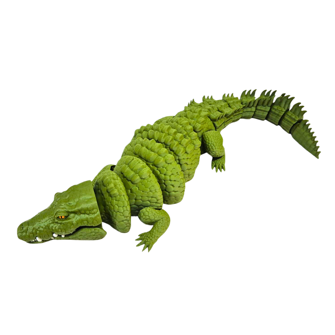 3D Printed Crocodile Large - Green