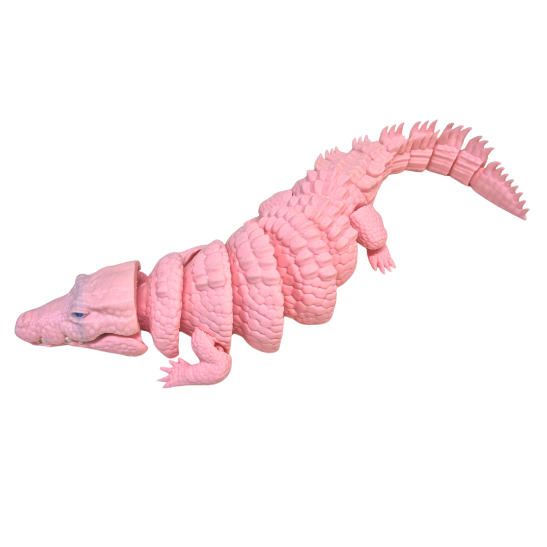 3D Printed Crocodile Large - Pink