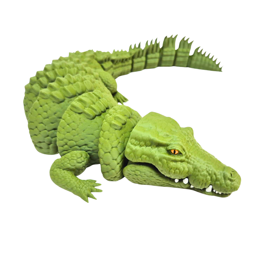 3D Printed Crocodile Large - Green