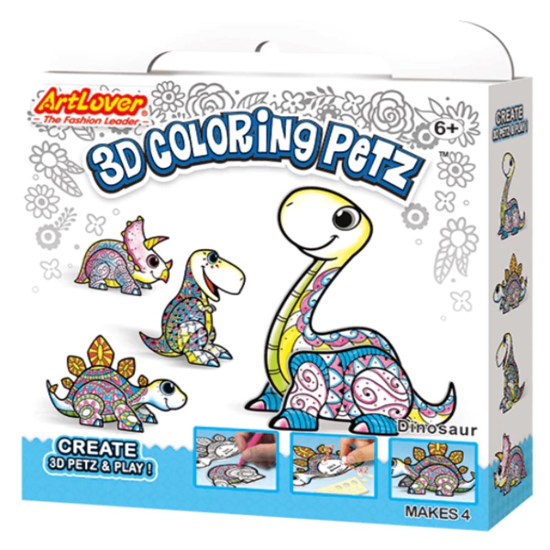 3D Colouring Petz - Dinosaur 4 assorted in 1