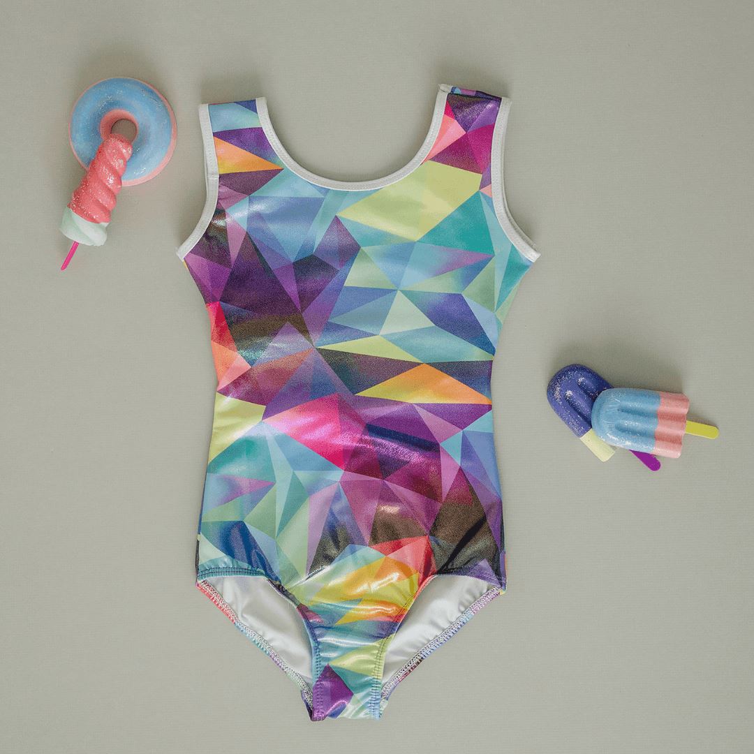 3D Multicolour Gymnastics Leotard