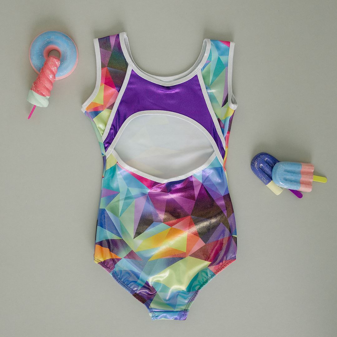 3D Multicolour Gymnastics Leotard