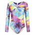 3D Multicolour Long Sleeve Gymnastics Leotard