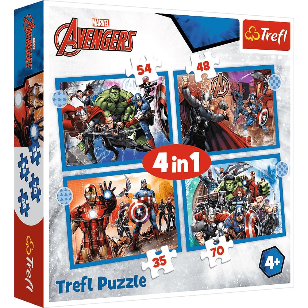 4 in 1 Puzzle (70+54+48+35) Brave Avengers