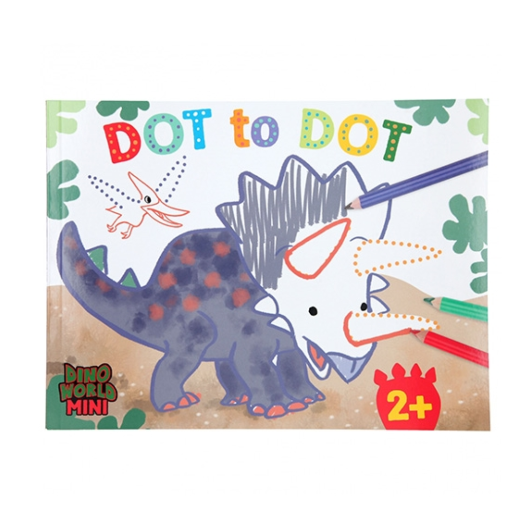 Dino World Dot to Dot Colouring Book