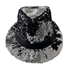 Flip Sequin Fedora - Silver & Black