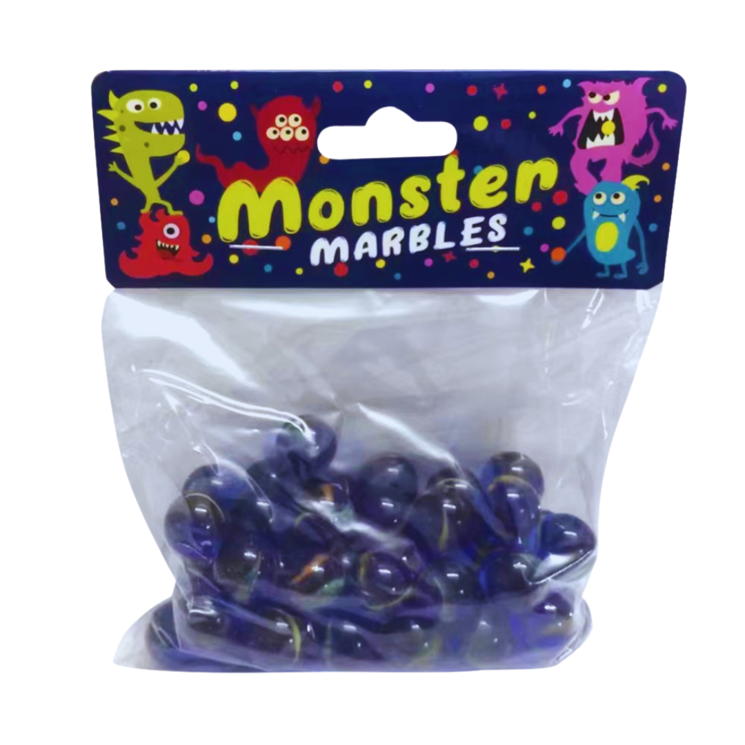 50pc Marbles Spiral Blue Crystal