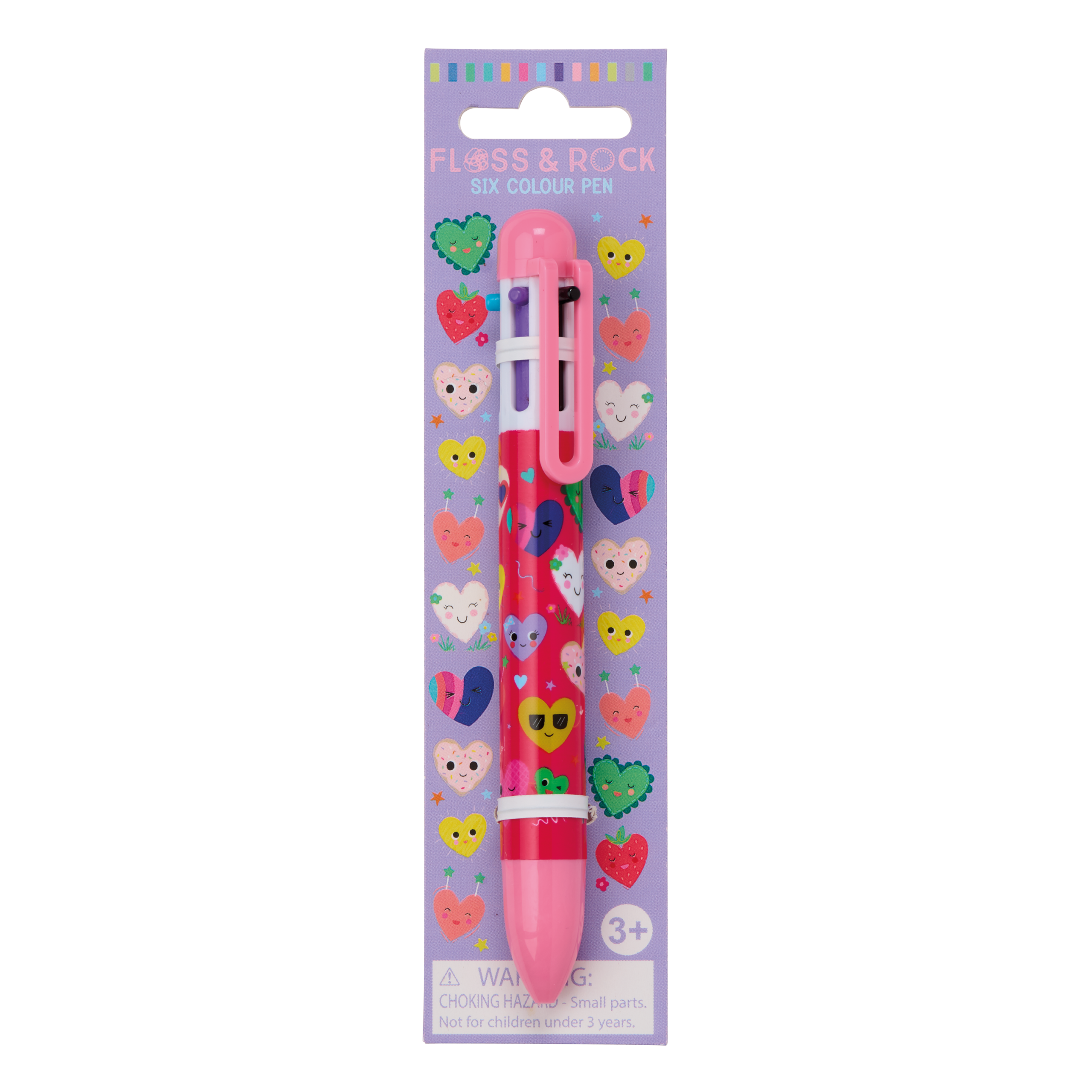 Six Colour Pen - Hearts