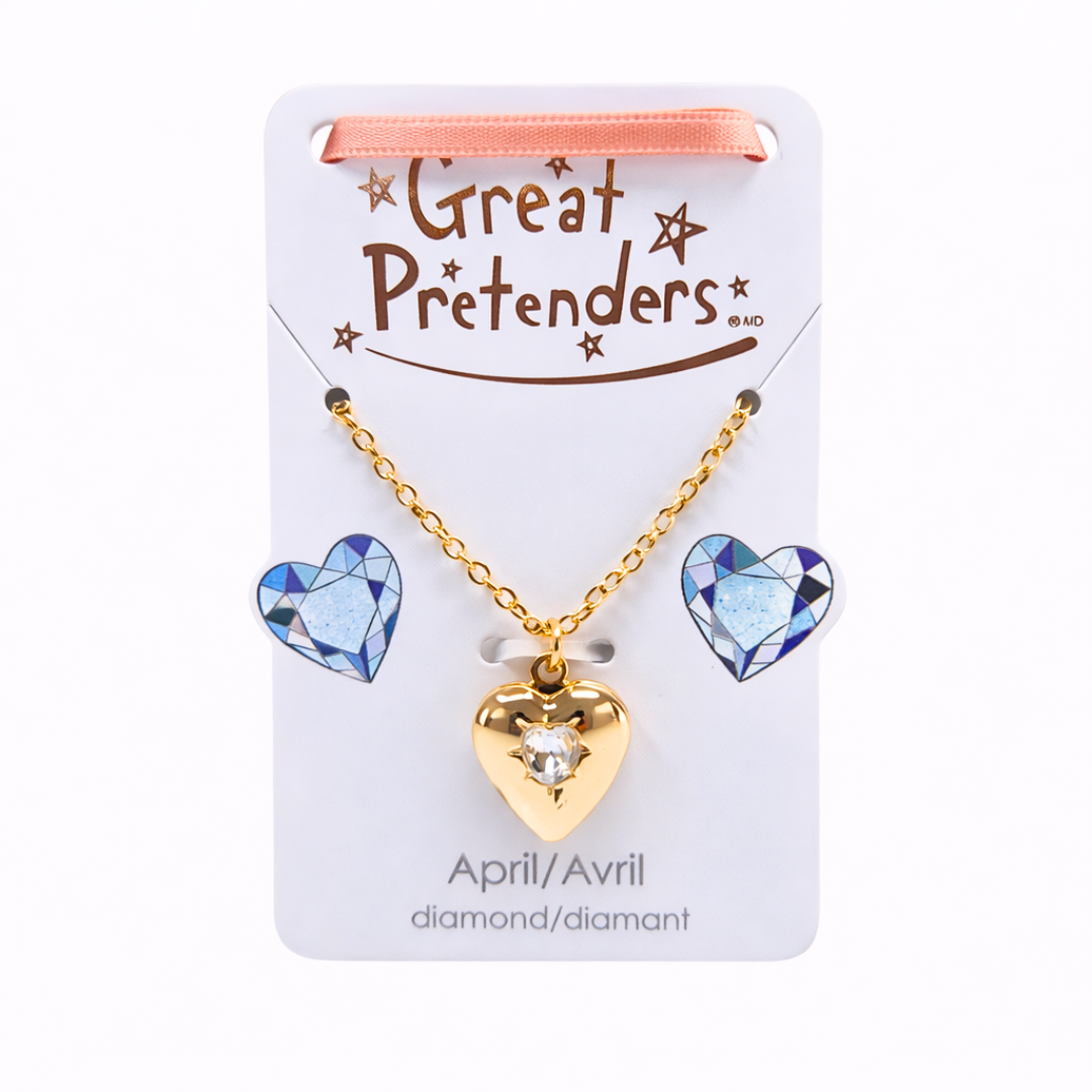 Birthstone Heart Lockets - April