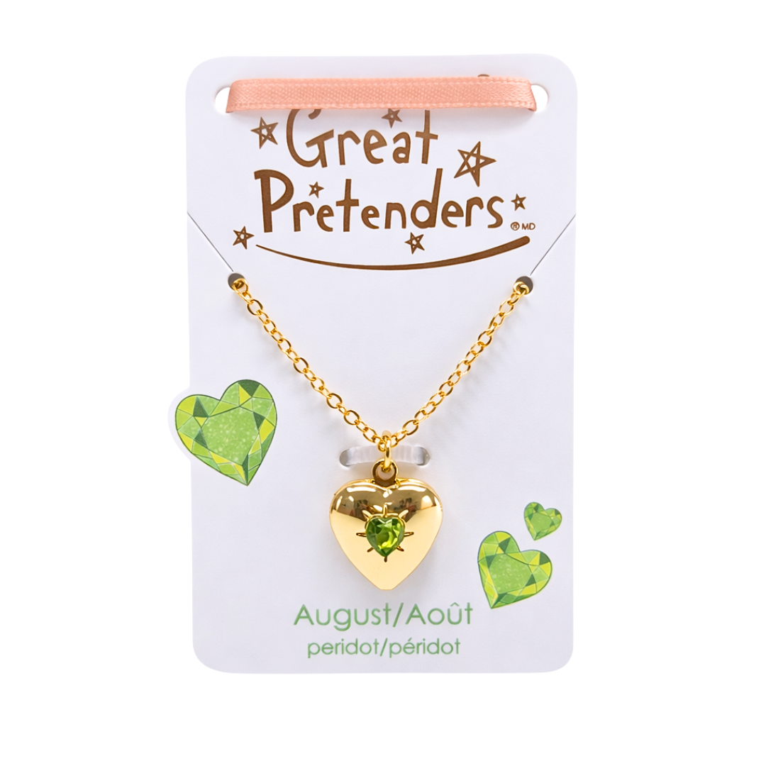 Birthstone Heart Lockets - August