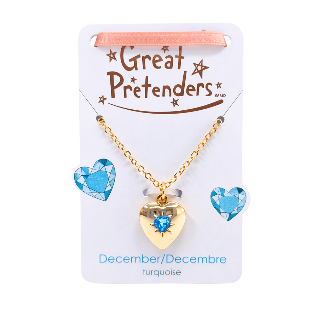 Birthstone Heart Lockets - December