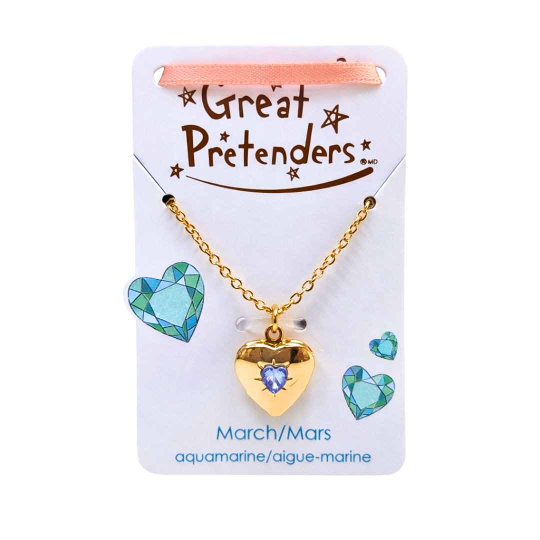 Birthstone Heart Lockets - March