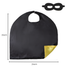 Black and Yellow Superhero Cape and Mask